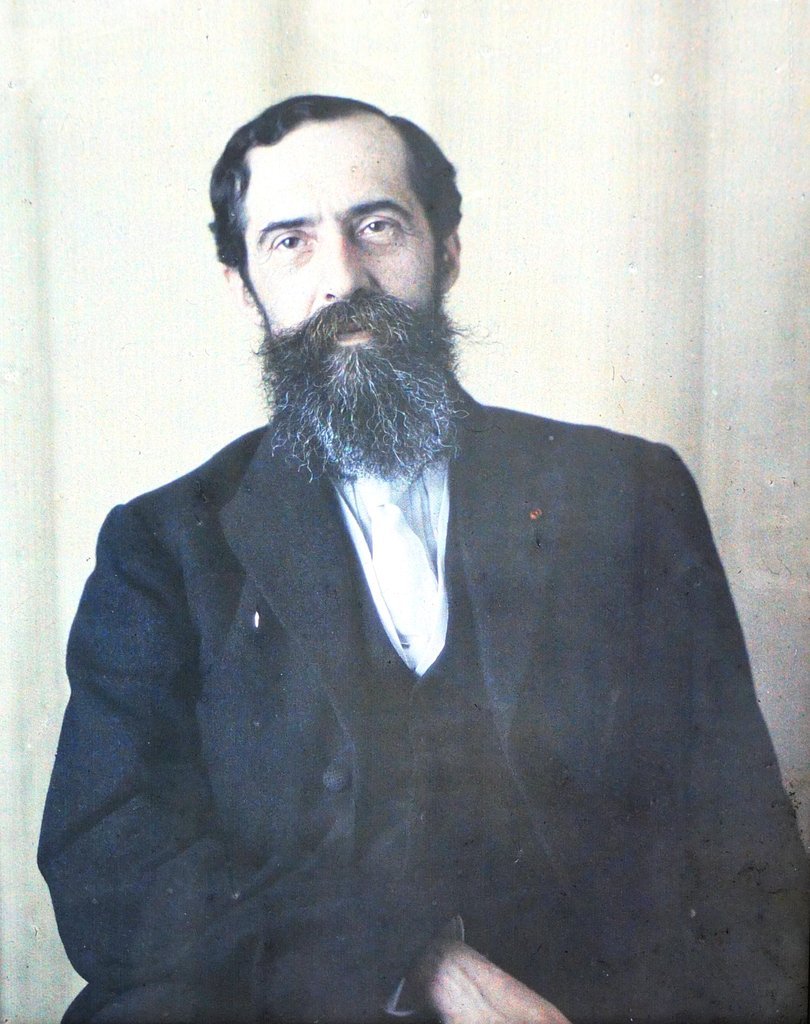 Portrait d'André Honnorat (1868 - 1950), autochrome réalisé par Auguste Léon en 1920