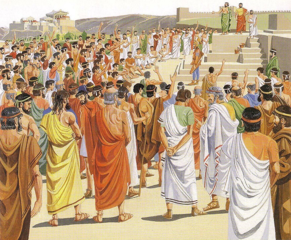Illustration des assemblées du Pnyx